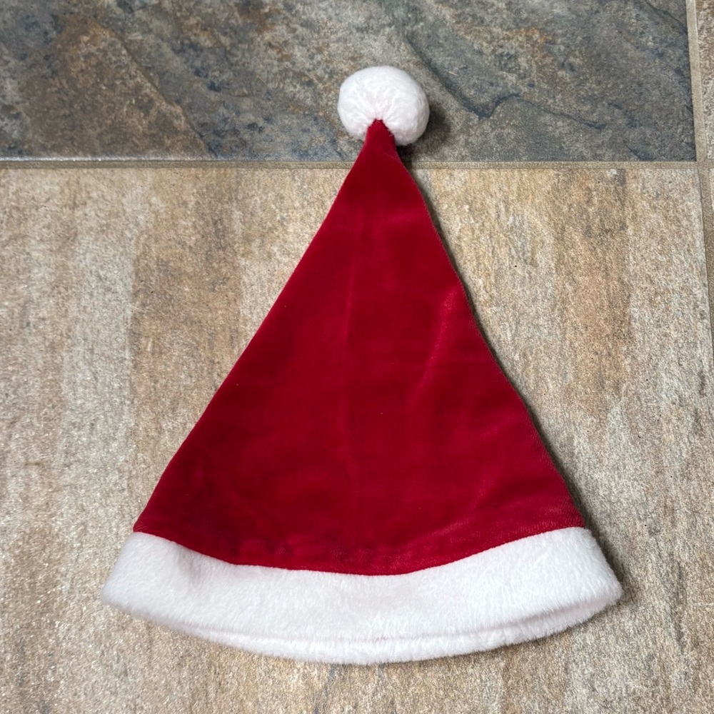 Red with white trim infant sized Santa hat Cherokee 6-9 months GUC